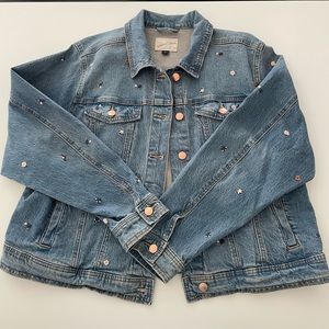 Denim Jacket with Floral Embroidery